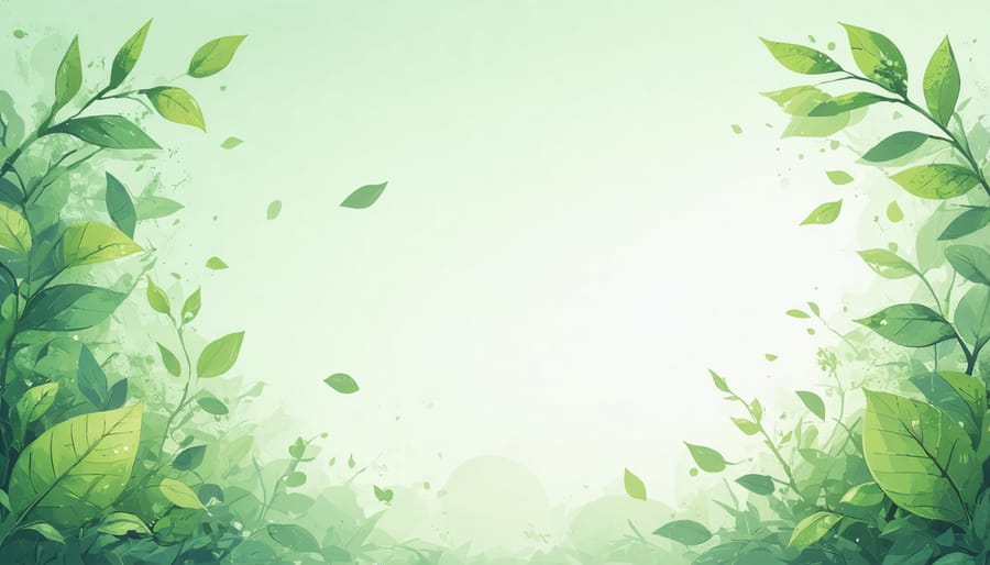 Illustration depicting clean air ducts surrounded by green leaves